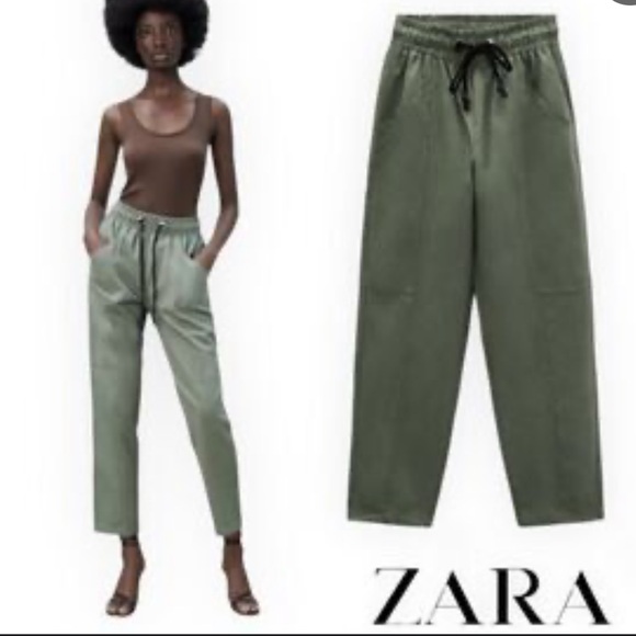 Zara Army Green Pants - Picture 1 of 9